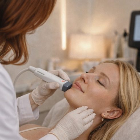 woman getting face skin tightening in ahwatukee az sqrr